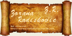 Zorana Radišković vizit kartica